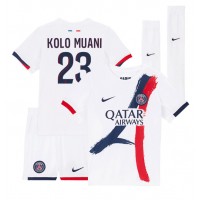 Dětský fotbalový dres Paris Saint-Germain Randal Kolo Muani #23 2024-25 Venkovní Krátký Rukáv (+ trenýrky)